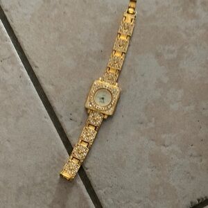Vaneli Women's Gold Watch with Crystal Accents